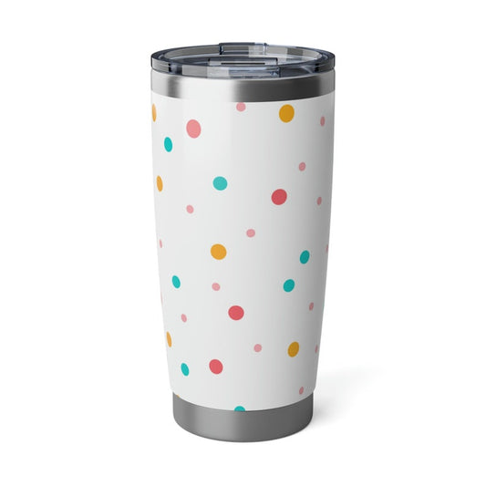 Dot 20 oz tumbler, polka dot tumbler, vacuum sealed pattern tumbler, polka dot 20 oz, 20 oz tumbler, dot tumbler, dot cup