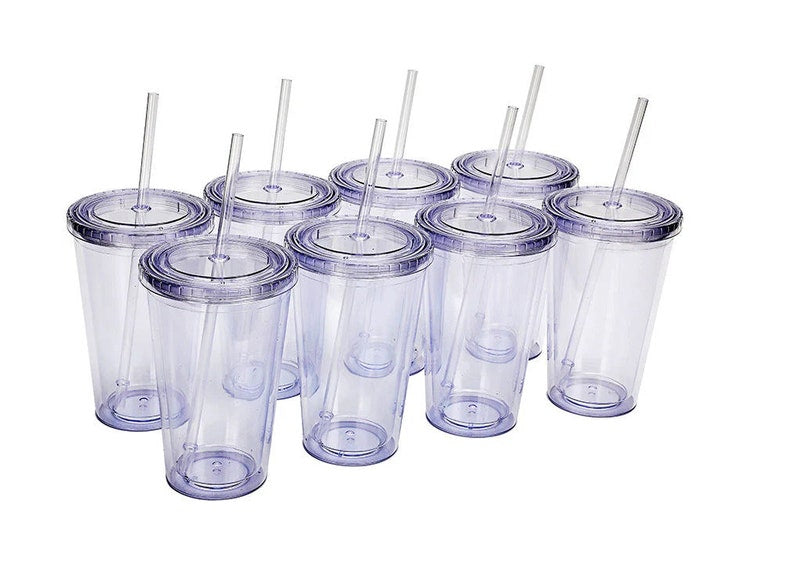 Acrylic Glitter Snow Globe Tumbler, Double Walled, Iced Coffee Blank