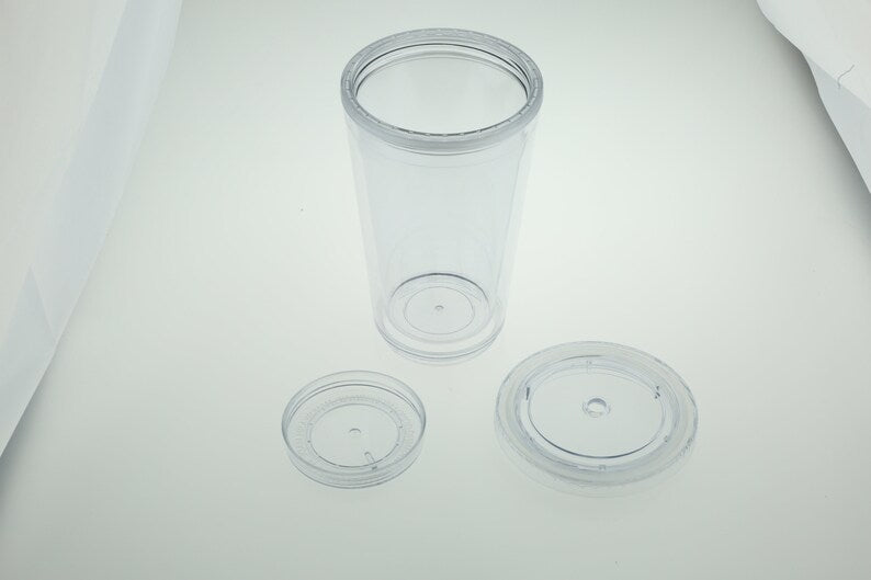 16 oz Plastic Tumbler with Straw – Custom Photo or Monogram Insert – Personalized Gifts for Teams, Teachers, Events, and Fundraisers