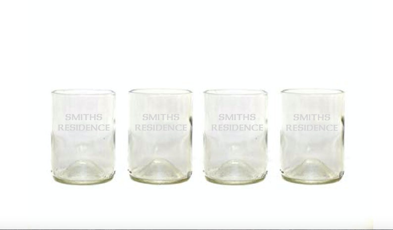 8, 10, 12, 16 Ounce Clear Wine Bottle Glasses | Upcycled Tumblers | Cups
