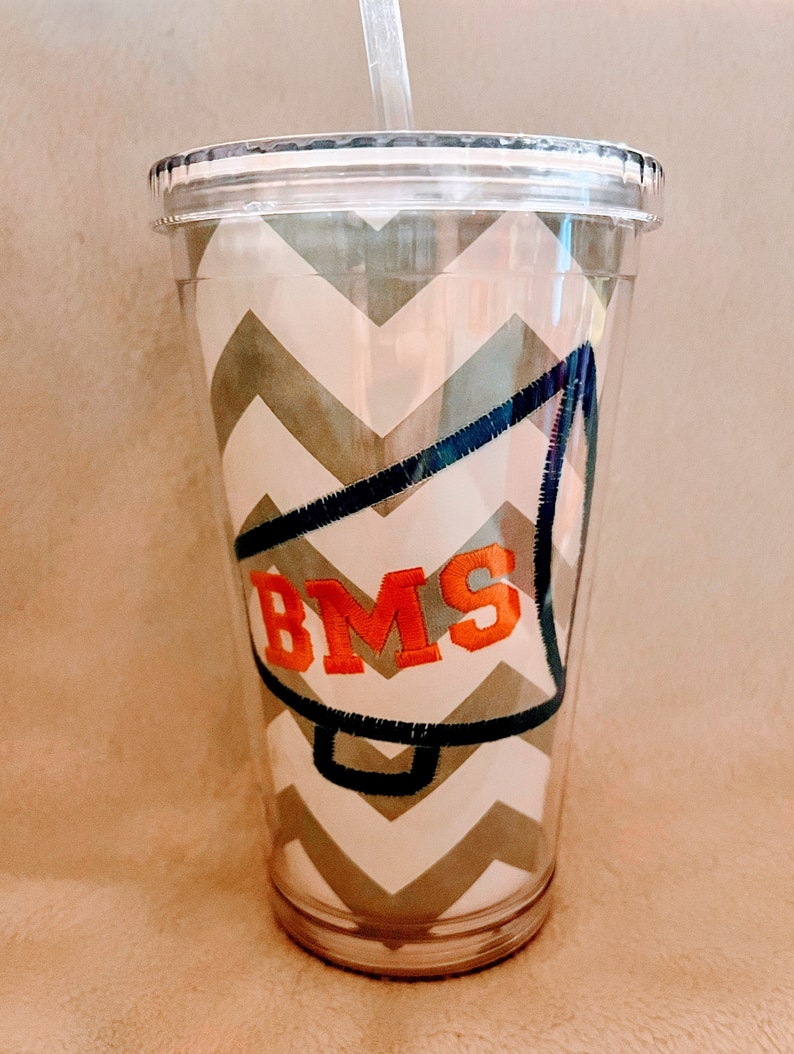 16 oz Plastic Tumbler with Straw – Custom Photo or Monogram Insert – Personalized Gifts for Teams, Teachers, Events, and Fundraisers