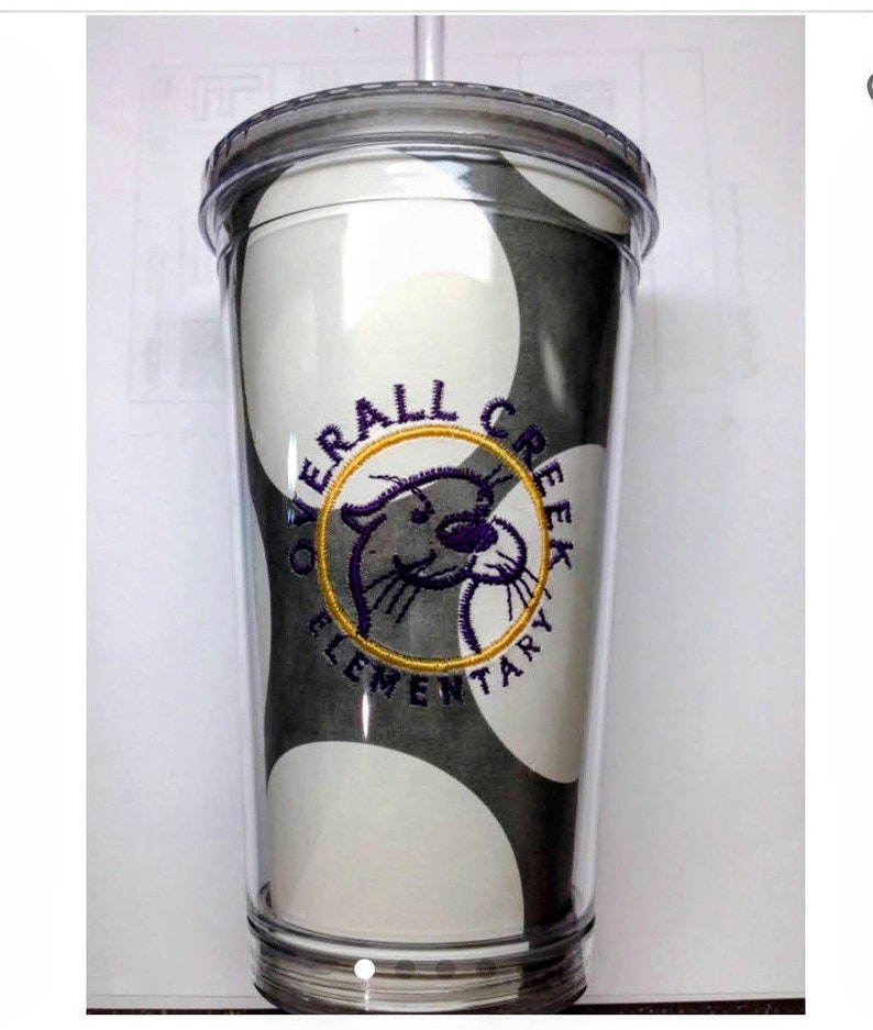 16 oz Plastic Tumbler with Straw – Custom Photo or Monogram Insert – Personalized Gifts for Teams, Teachers, Events, and Fundraisers