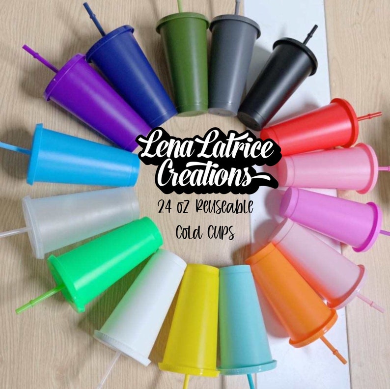 Clear Transparent Reusable Cold Cup 24oz