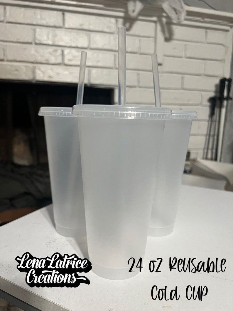 Clear Transparent Reusable Cold Cup 24oz