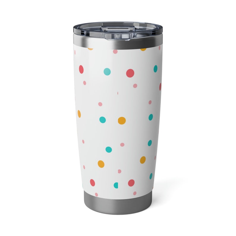 Dot 20 oz tumbler, polka dot tumbler, vacuum sealed pattern tumbler, polka dot 20 oz, 20 oz tumbler, dot tumbler, dot cup