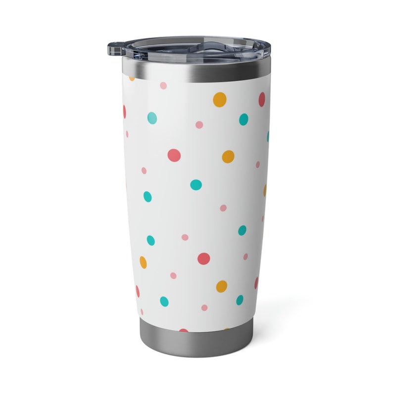 Dot 20 oz tumbler, polka dot tumbler, vacuum sealed pattern tumbler, polka dot 20 oz, 20 oz tumbler, dot tumbler, dot cup
