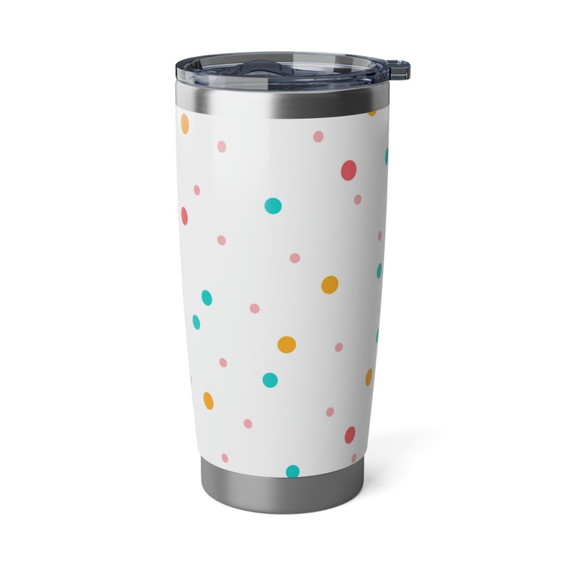 Dot 20 oz tumbler, polka dot tumbler, vacuum sealed pattern tumbler, polka dot 20 oz, 20 oz tumbler, dot tumbler, dot cup