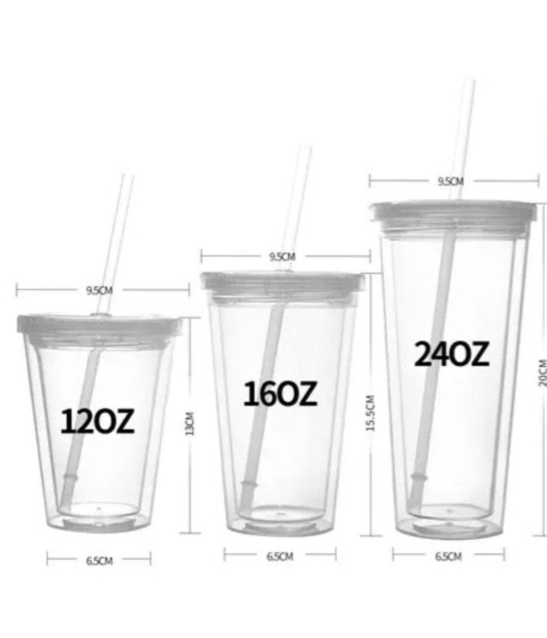 Glitter Snow Globe Tumbler: 16oz Acrylic Double Walled, Pre-Drilled