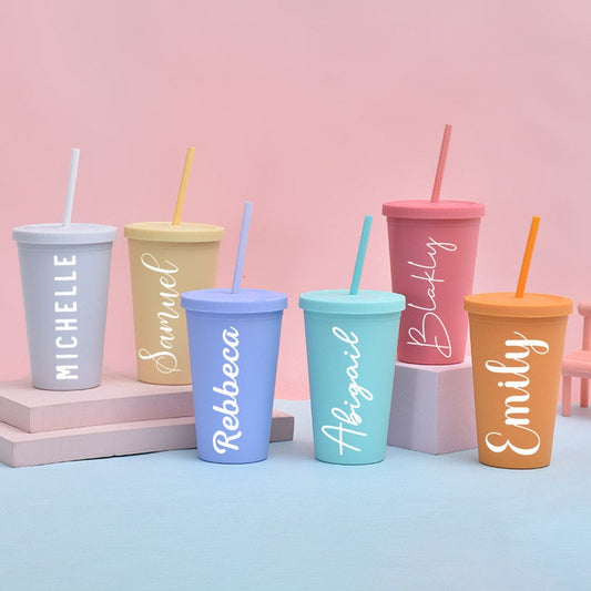 Personalized Tumbler With Straw 16oz Acrylic Bridesmaid Cups Personalized Cups Bachelorette Party Favors