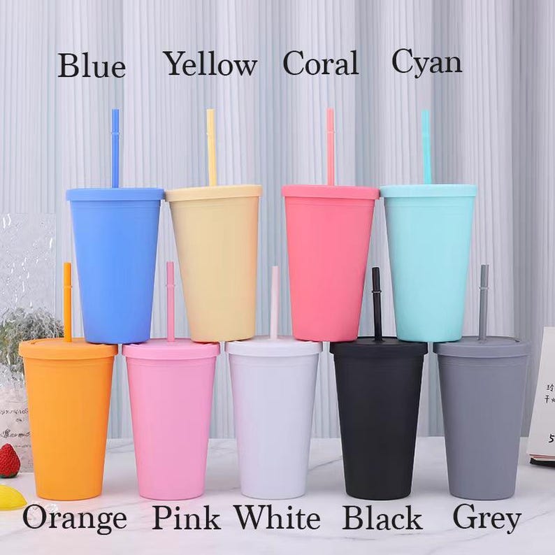 Personalized Tumbler With Straw 16oz Acrylic Bridesmaid Cups Personalized Cups Bachelorette Party Favors