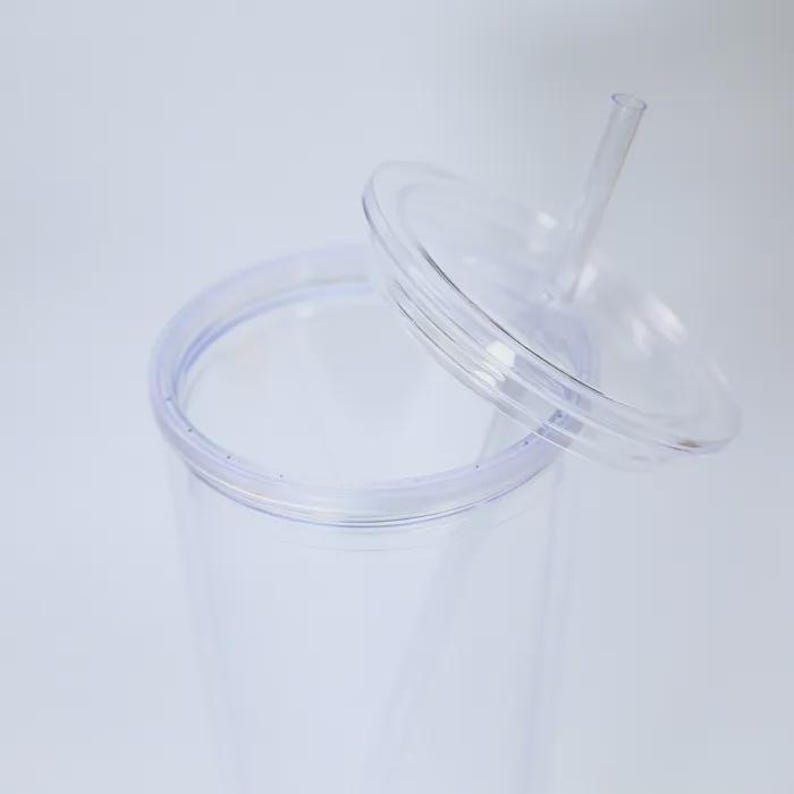 Clear 24oz Double Wall Insulated Acrylic Plastic Cup | Snow Globe Tumbler