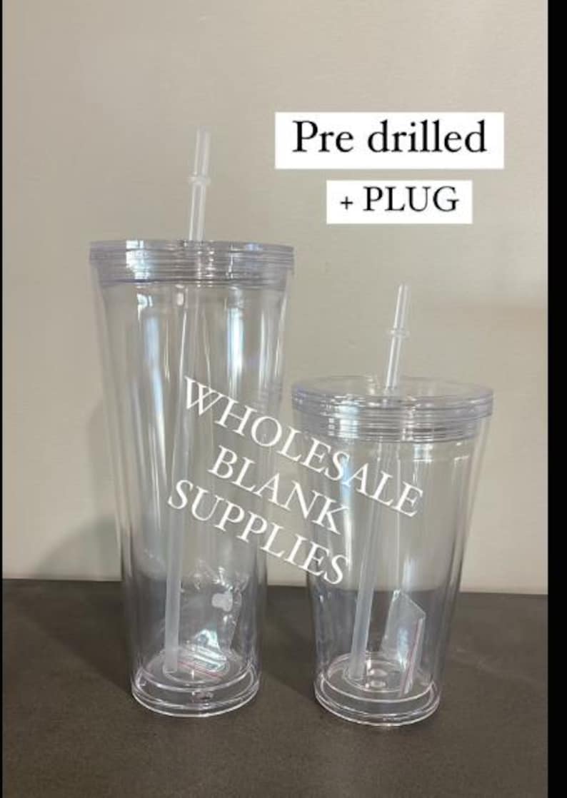 Glitter Snow Globe Tumbler: 16oz Acrylic Double Walled, Pre-Drilled