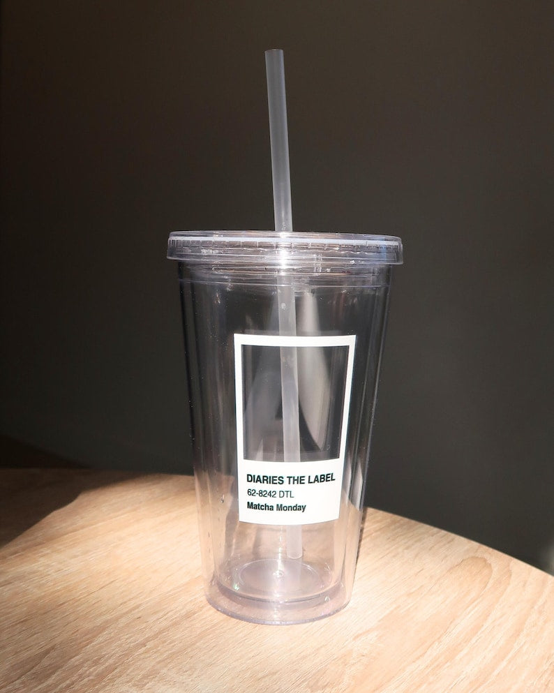 16oz Double Walled Clear Acrylic Matcha Swatch Tumbler