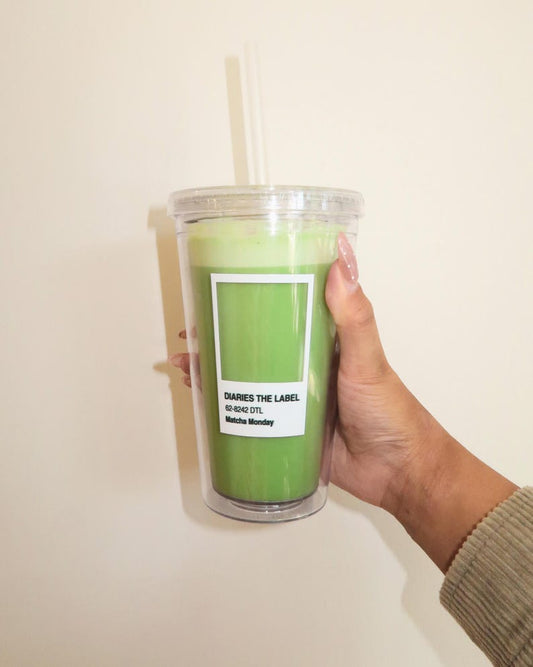 16oz Double Walled Clear Acrylic Matcha Swatch Tumbler