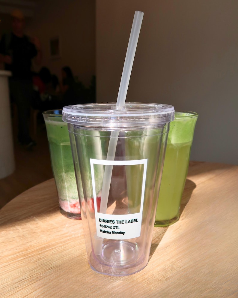 16oz Double Walled Clear Acrylic Matcha Swatch Tumbler