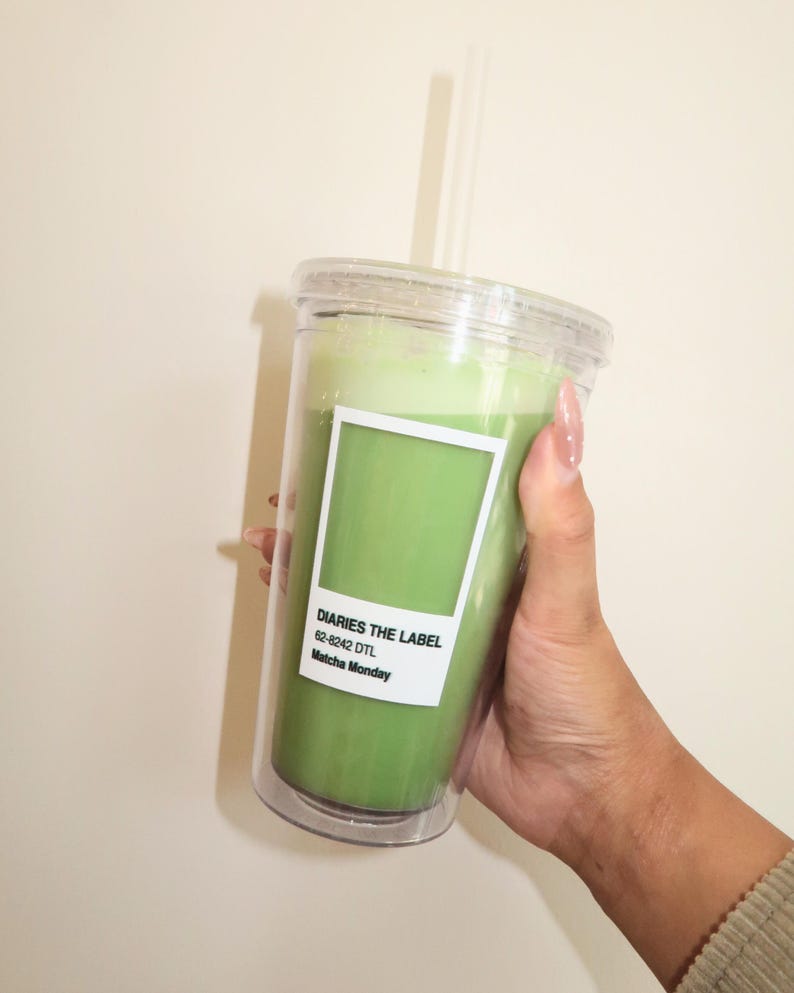 16oz Double Walled Clear Acrylic Matcha Swatch Tumbler