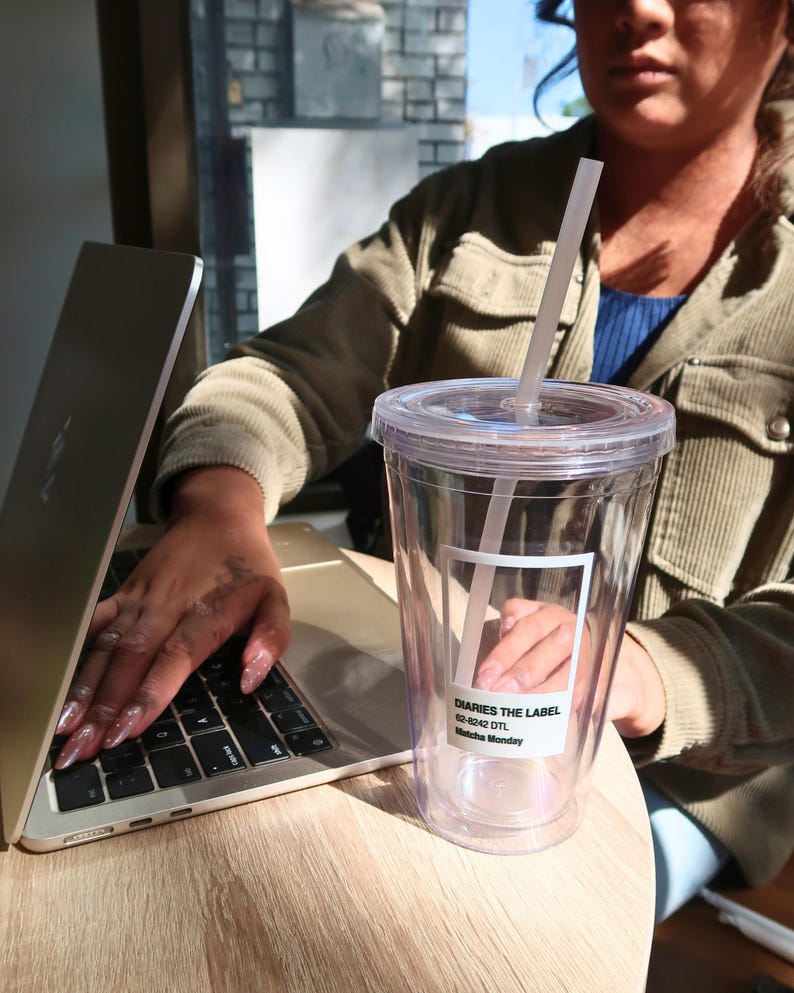 16oz Double Walled Clear Acrylic Matcha Swatch Tumbler