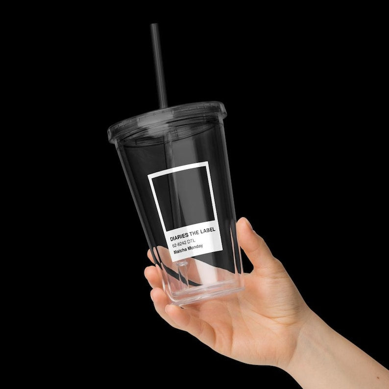 16oz Double Walled Clear Acrylic Matcha Swatch Tumbler