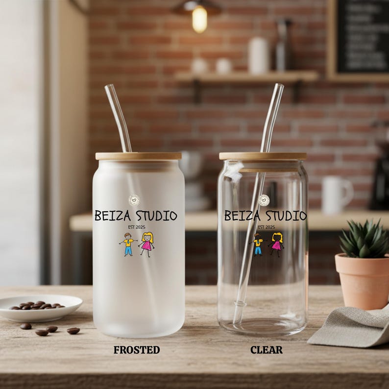 Funny Cat Meme Glass Cup - 16oz Iced Coffee Glass with Crying & Screaming Cats - Aesthetic Transparent Cat Lover Gift