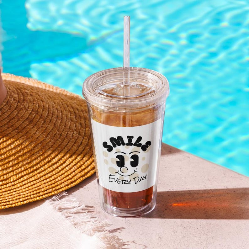 Double Wall Clear Plastic Tumbler (16 oz)